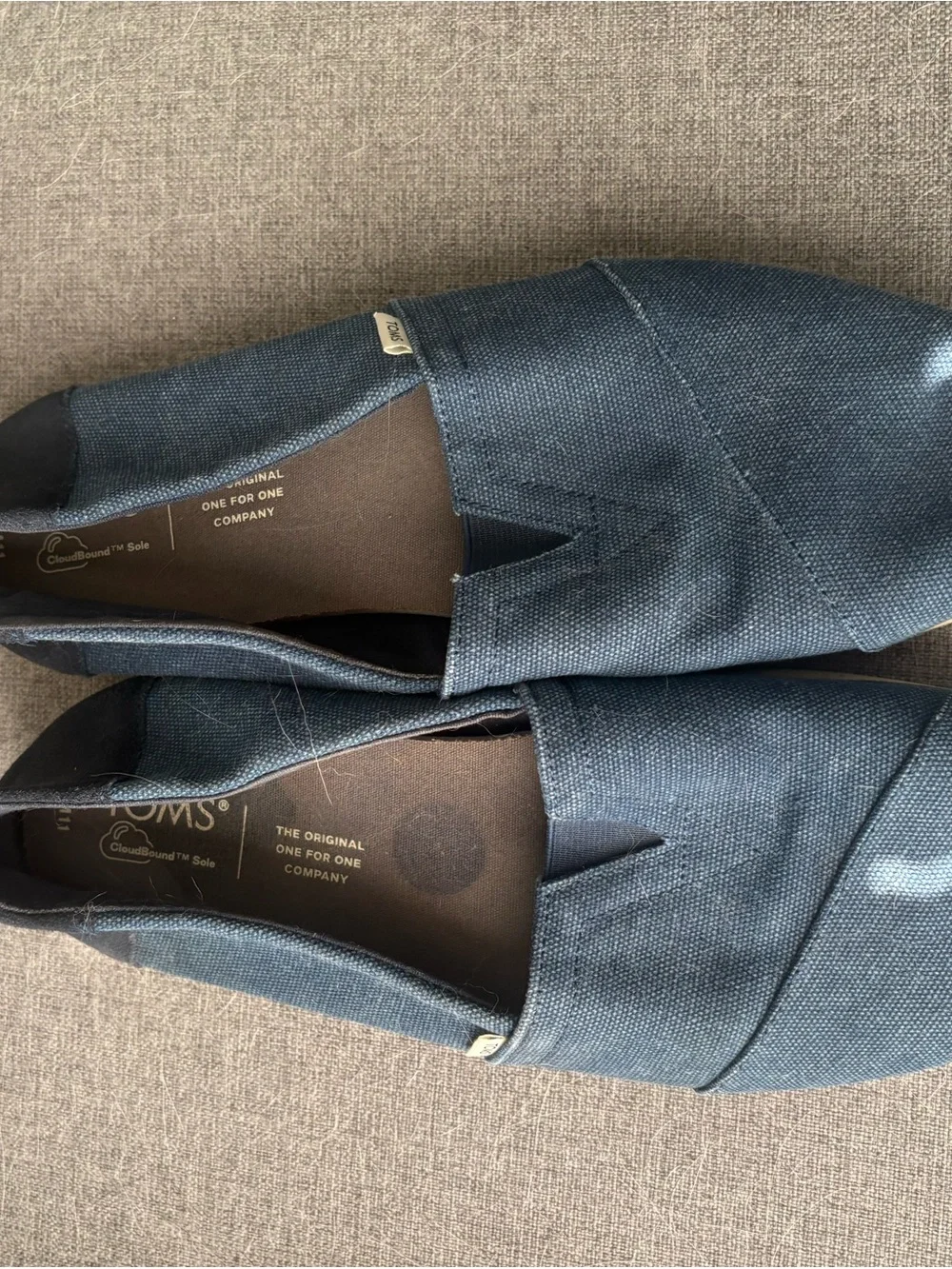 Toms Men's Slip-On Canvas Loafers in Distressed Denim Blue